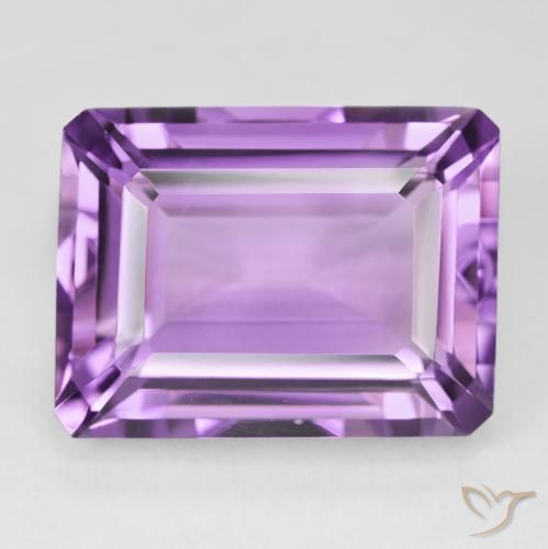 22.23ct Натуральный Розовато-фиолетовый Аметист, Изумрудная огранка, Чистота VVS