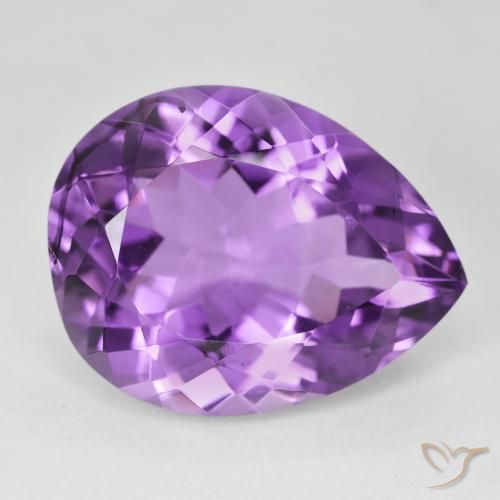 16.83ct Натуральный Medium Dark-Violet Аметист, Форма груши, Чистота VVS