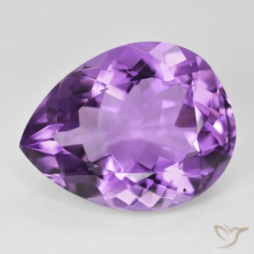 16.83 карата, натуральный Medium Dark-Violet Аметист, Форма груши, Чистота VVS