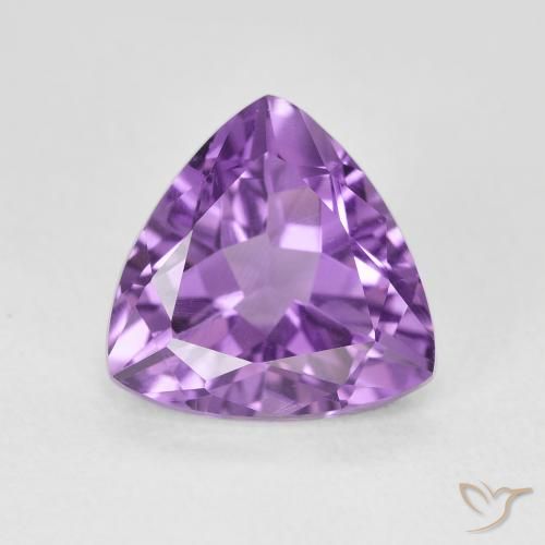 2.95ct Натуральный Medium Light Purplish-Violet Аметист, Триллион, VVS-VS