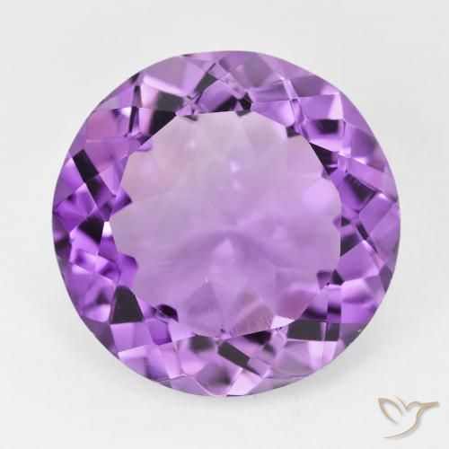 10.14ct Натуральный Средний розовато-фиолетовый Аметист, Круглый, Чистота VVS