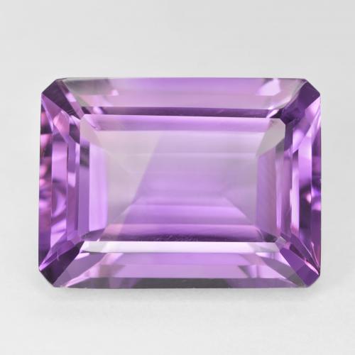 22.11ct Натуральный Розовато-фиолетовый Аметист, Изумрудная огранка, Чистота VVS