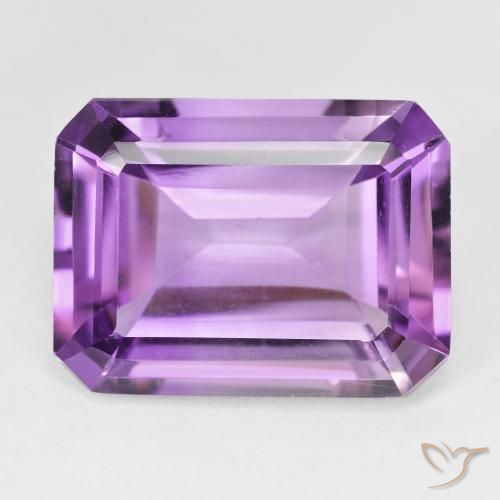 18.67ct Натуральный Розовато-фиолетовый Аметист, Изумрудная огранка, Чистота VVS