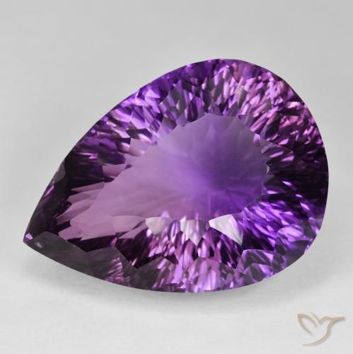 94.41ct Натуральный Интенсивный розово-фиолетовый Аметист, Форма груши, IF