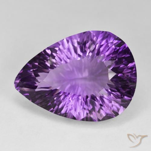 57.88ct Натуральный Интенсивный фиолетовый Аметист, Форма груши, Чистота VVS