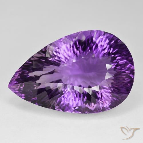 93.36ct Натуральный Интенсивный фиолетовый Аметист, Форма груши, Чистота VVS