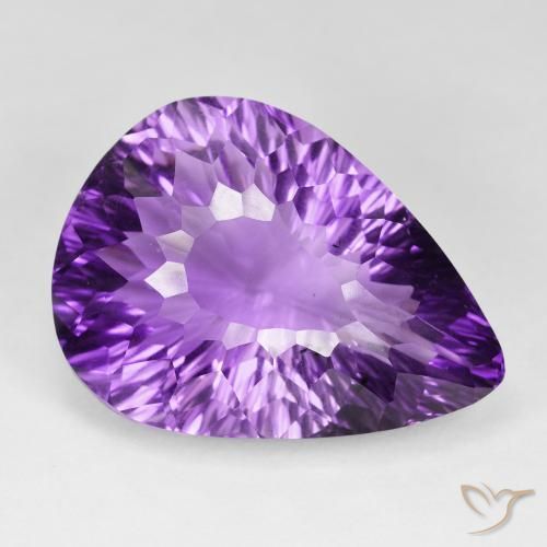 66.10ct Натуральный Средний фиолетовый Аметист, Форма груши, VVS-VS