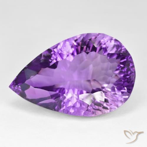 62.94ct Натуральный Интенсивный фиолетовый Аметист, Форма груши, Чистота VVS