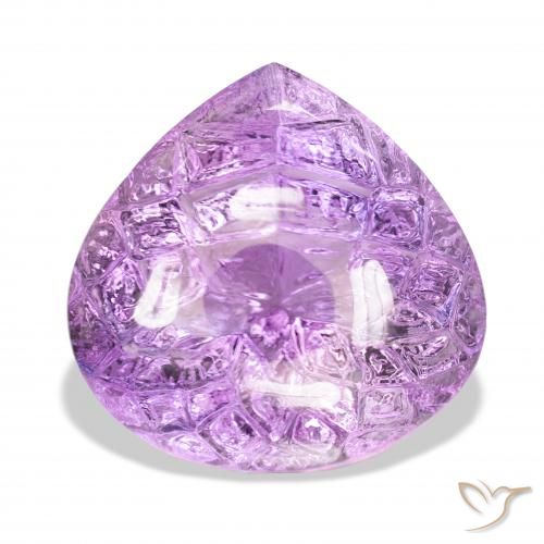 75.56ct Натуральный Средний розовато-фиолетовый Аметист, Форма груши, Прозрачный