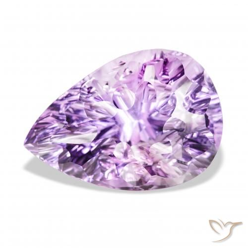 46.63ct Натуральный Средний розовато-фиолетовый Аметист, Форма груши, Чистота VVS