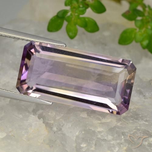 11.71ct Натуральный Двуцветный Аметрин, Изумрудная огранка, VVS-VS
