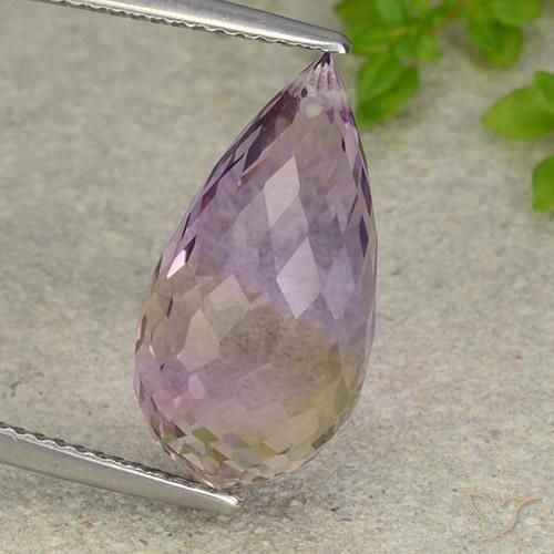 10.55ct Натуральный Двуцветный Аметрин, Бриолет, Чистота VVS