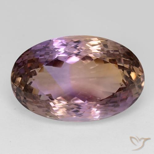 33.42ct Натуральный Двуцветный Аметрин, Овал, Чистота VVS