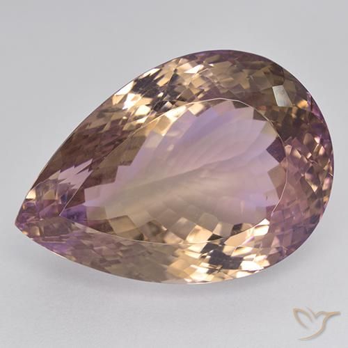 87.33ct Натуральный Двуцветный Аметрин, Форма груши, Чистота VVS