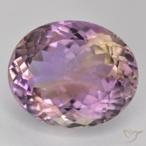 19.64ct Натуральный Двуцветный Аметрин, Овал, Чистота VS