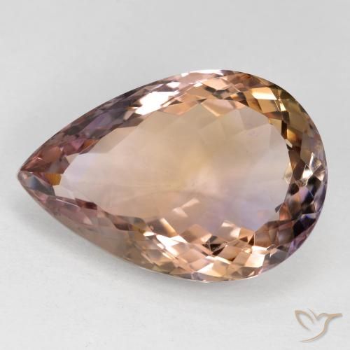 17.76ct Натуральный Двуцветный Аметрин, Форма груши, Чистота VS