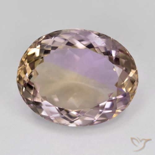 12.67ct Натуральный Двуцветный Аметрин, Овал, Чистота VVS