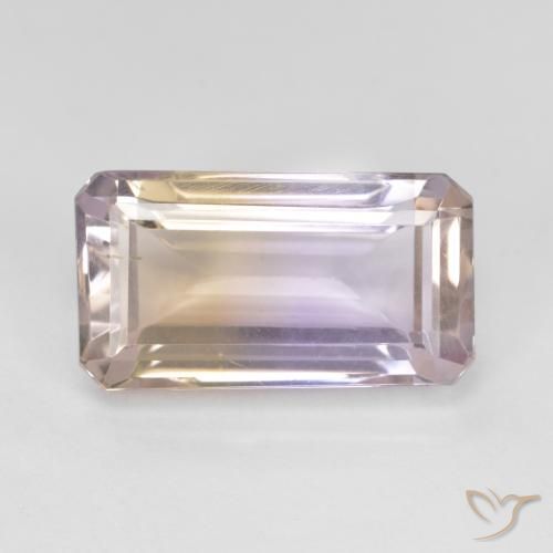 7.02ct Натуральный Двуцветный Аметрин, Изумрудная огранка, Чистота VS