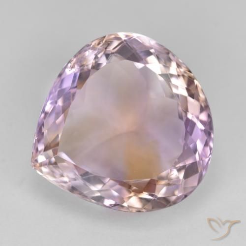 13.86ct Натуральный Двуцветный Аметрин, Форма груши, Чистота VS