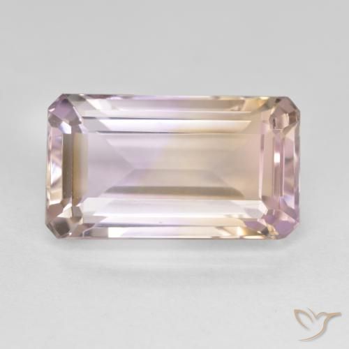 8.87ct Натуральный Двуцветный Аметрин, Изумрудная огранка, VVS-VS