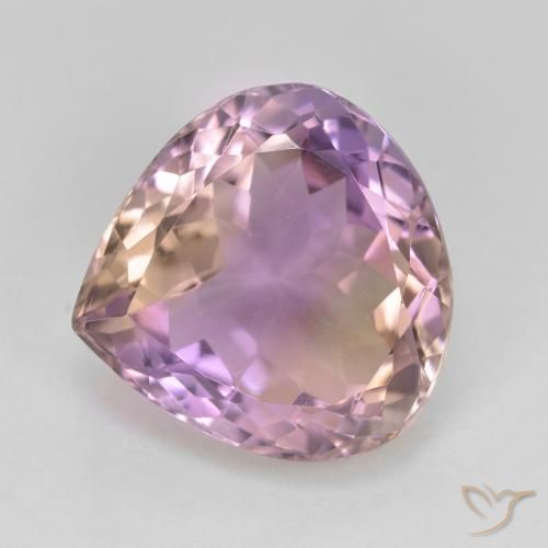 10.23ct Натуральный Двуцветный Аметрин, Форма груши, VVS-VS