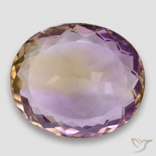29.46ct Натуральный Двуцветный Аметрин, Овал, VVS-VS