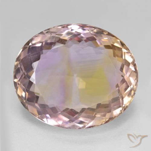 25.10ct Натуральный Двуцветный Аметрин, Овал, Чистота VVS