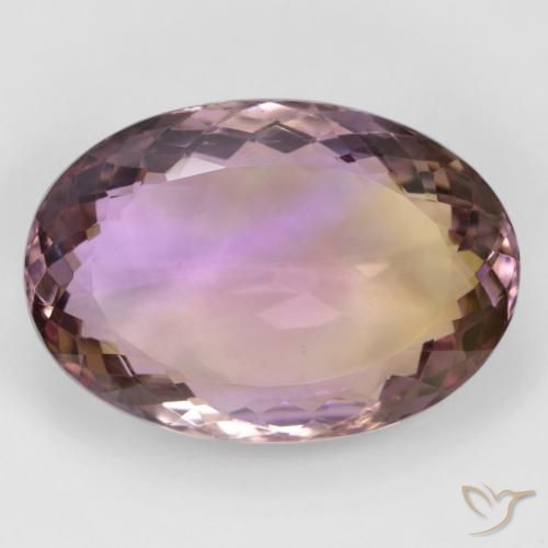 32.77ct Натуральный Двуцветный Аметрин, Овал, Чистота VVS
