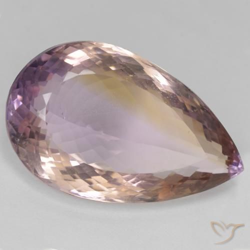 36.09ct Натуральный Двуцветный Аметрин, Форма груши, Чистота VS