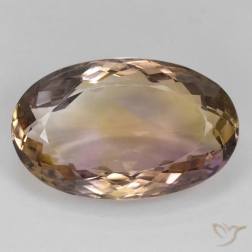 25.25ct Натуральный Двуцветный Аметрин, Овал, VVS-VS