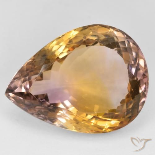 31.86ct Натуральный Двуцветный Аметрин, Форма груши, Чистота VVS