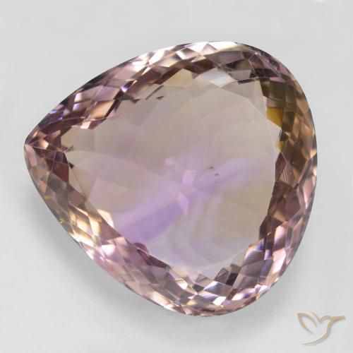 31.30ct Натуральный Двуцветный Аметрин, Форма груши, Чистота VS