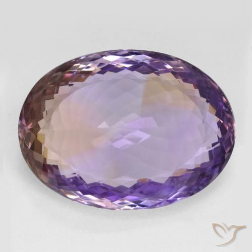 25.38ct Натуральный Двуцветный Аметрин, Овал, VVS-VS