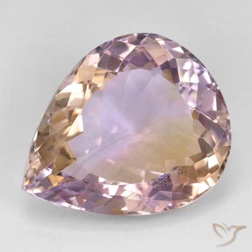 18.91ct Натуральный Двуцветный Аметрин, Форма груши, Чистота VS