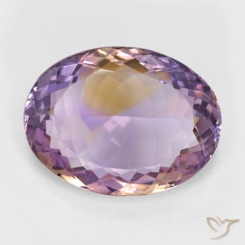 21.36ct Натуральный Двуцветный Аметрин, Овал, VVS-VS