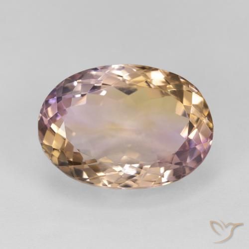 16.73ct Натуральный Двуцветный Аметрин, Овал, Чистота VS