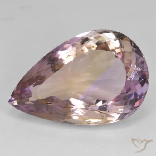 23.89ct Натуральный Двуцветный Аметрин, Форма груши, Чистота VS