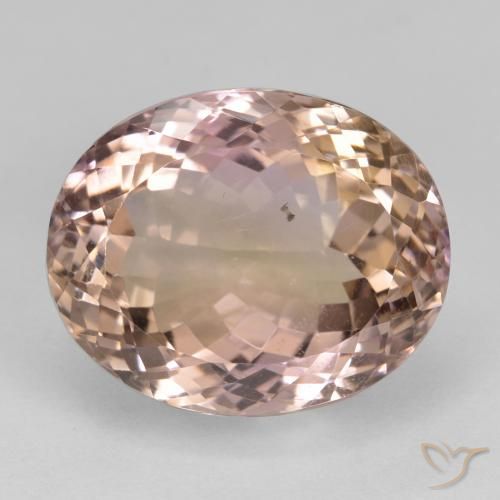 22.23ct Натуральный Двуцветный Аметрин, Овал, Чистота VS