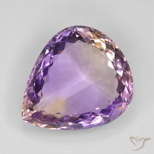 23.59ct Натуральный Двуцветный Аметрин, Форма груши, Чистота VS