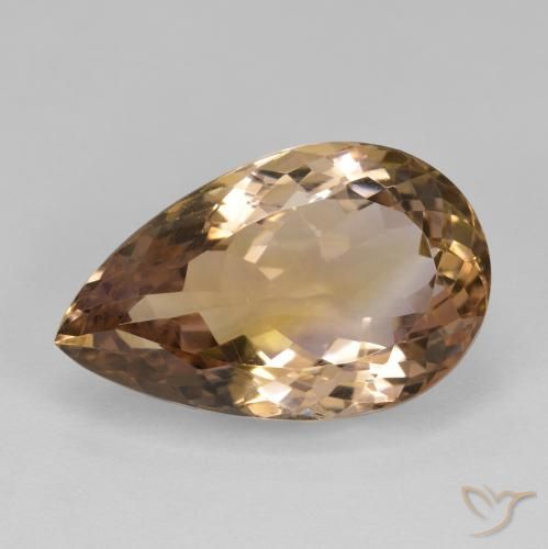 17.66ct Натуральный Двуцветный Аметрин, Форма груши, Чистота VS