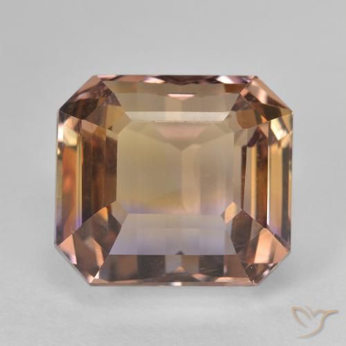 10.38ct Натуральный Двуцветный Аметрин, Изумрудная огранка, VVS-VS