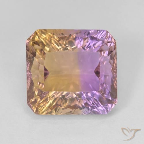 9.05ct Натуральный Двуцветный Аметрин, Изумрудная огранка, VVS-VS