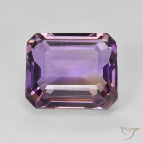 8.50ct Натуральный Двуцветный Аметрин, Изумрудная огранка, VVS-VS
