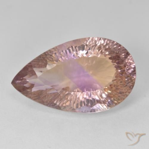 12.63ct Натуральный Двуцветный Аметрин, Форма груши, Чистота VVS
