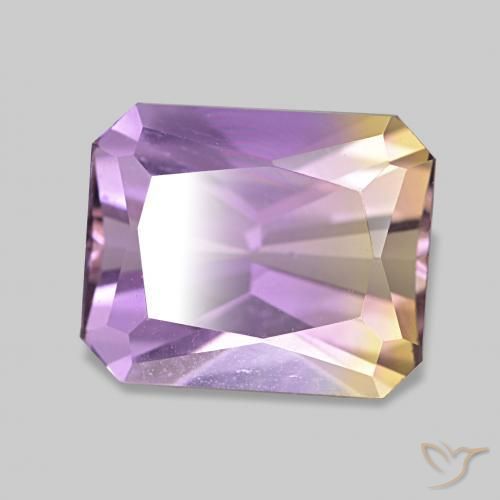3.09 карата, натуральный Двуцветный Аметрин, Октагон / Изумрудная Огранка, Чистота VVS