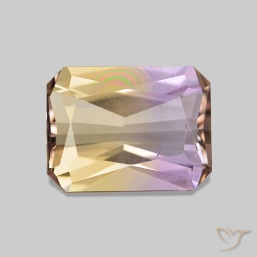 1.86ct Двуцветный Аметрин, Изумрудная огранка, Чистота VVS