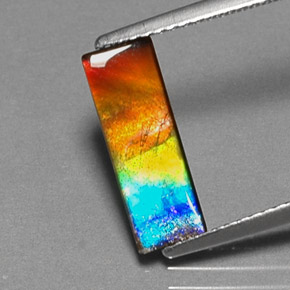 Натуральный Многоцветный Аммолит 1,83 карата Багет, Непрозрачный