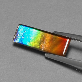 Натуральный Многоцветный Аммолит 1,83 карата Багет, Непрозрачный