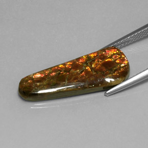 7.59 карата, натуральный Многоцветный Аммолит, Необычная форма, Непрозрачный