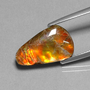 5.20 карата, натуральный Многоцветный Аммолит, Необычная форма, Непрозрачный